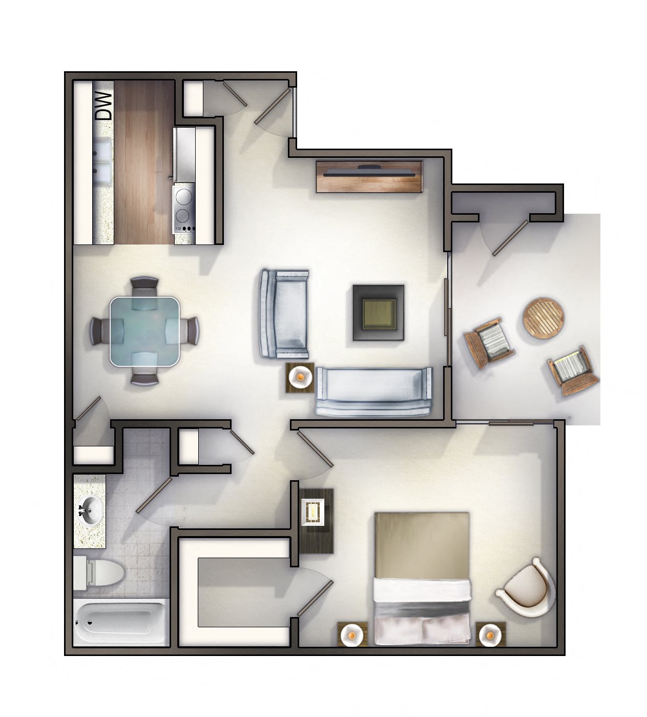 1 bedroom one bathroom Rollingwood Commons Fair Oaks, Sacramento, CA